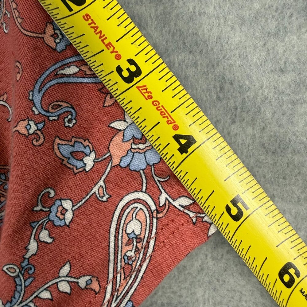 J Jill L Petite Red Rocks Paisley Pintuck Pleat Shift Dress Dark Peach Sunset PL - Picture 14 of 14